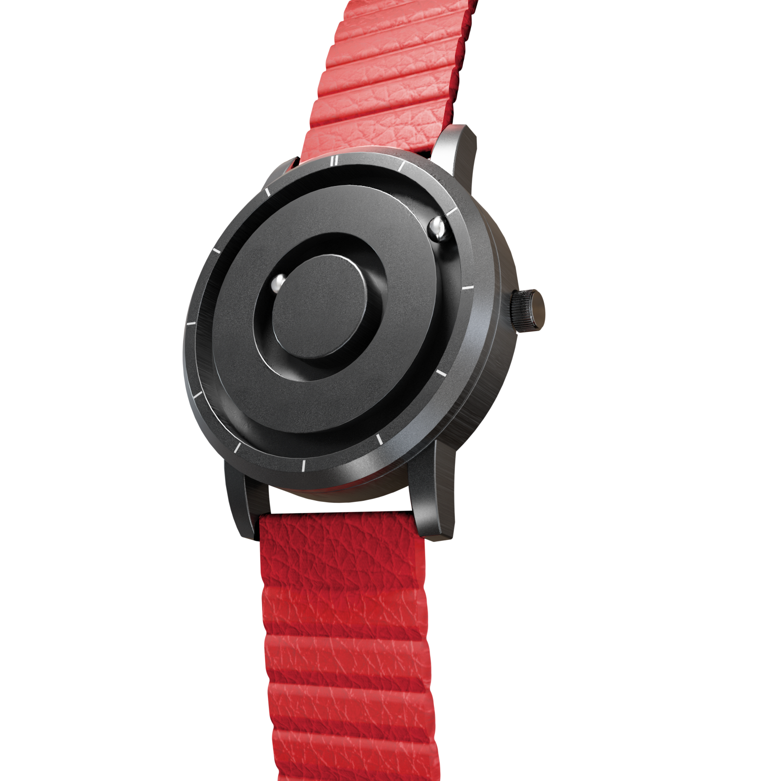 Jupiter Black synthetic leather magnetic red