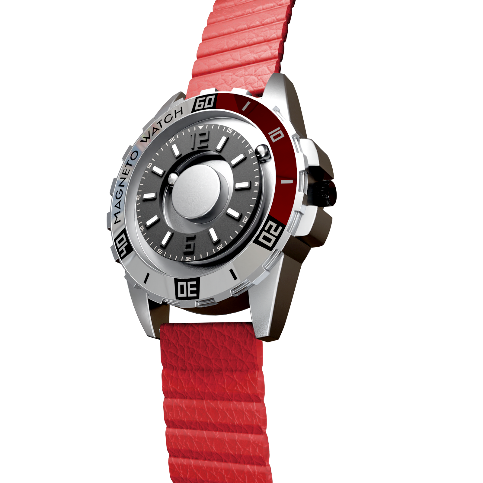 Uranus Red synthetic leather magnetic red